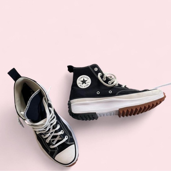 Black Converse Run Star Hike Canvas Platform Hightops - Picture 3 of 6